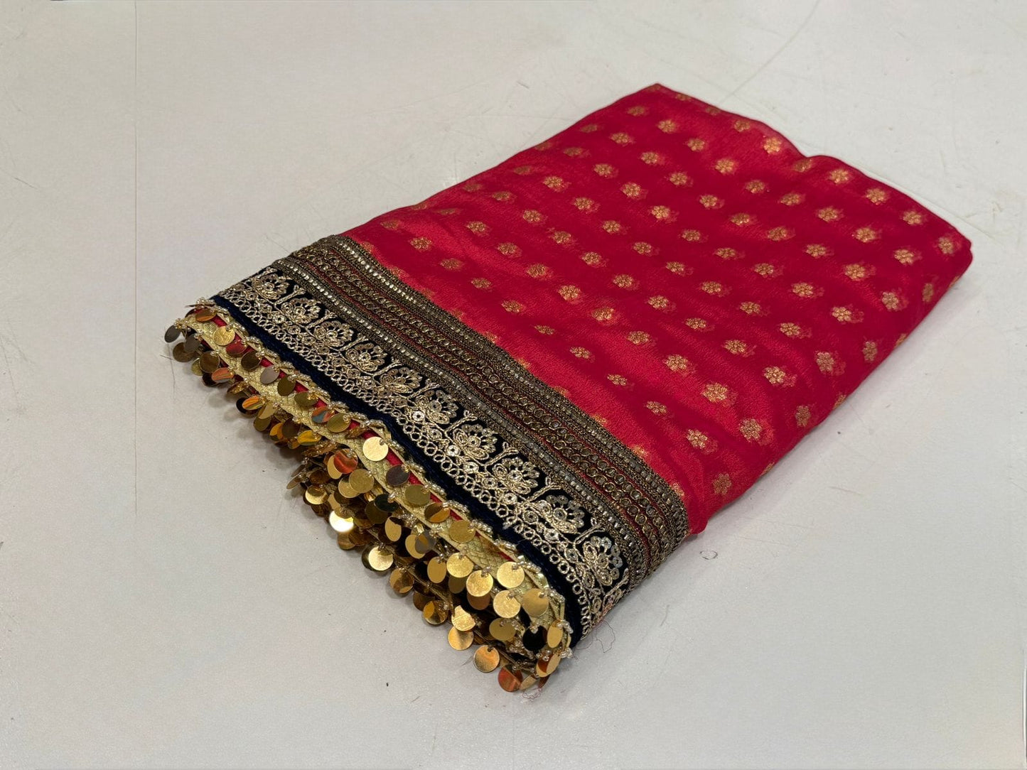 Original Dupatta with Premium Lace Work – Gotta, Velvet & Coin/Kinari Lace | Rs. 5,500