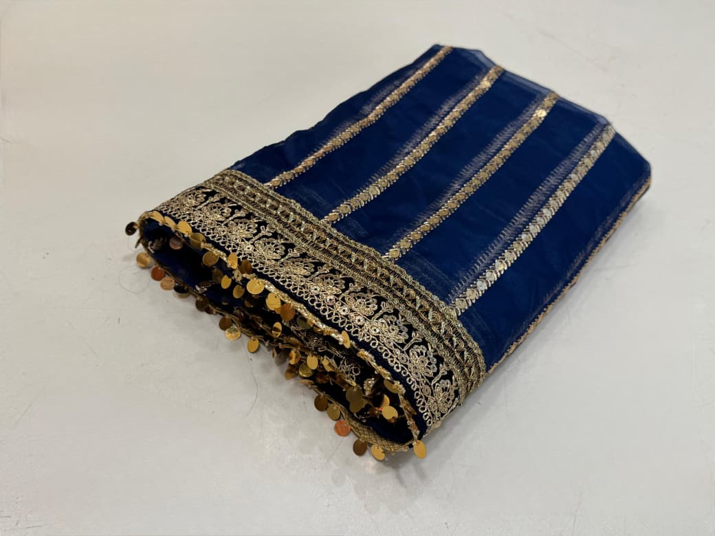 Original Dupatta with Premium Lace Work – Gotta, Velvet & Coin/Kinari Lace | Rs. 5,500