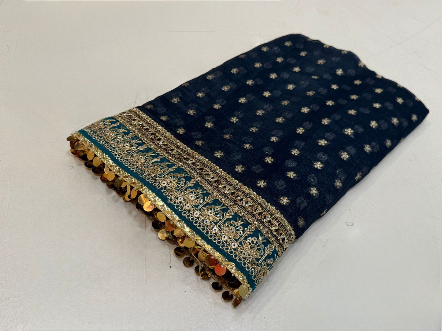 Original Dupatta with Premium Lace Work – Gotta, Velvet & Coin/Kinari Lace | Rs. 5,500