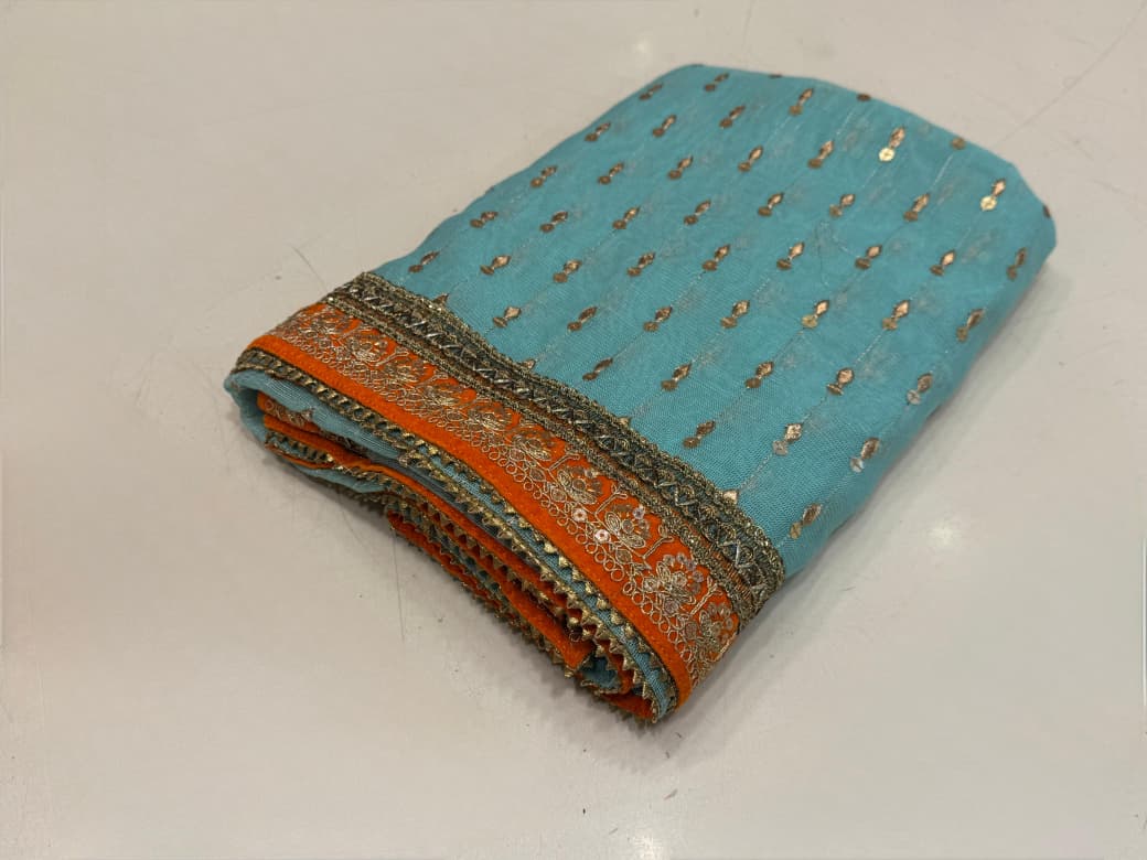 Original Dupatta with Premium Lace Work – Gotta, Velvet & Coin/Kinari Lace | Rs. 5,500