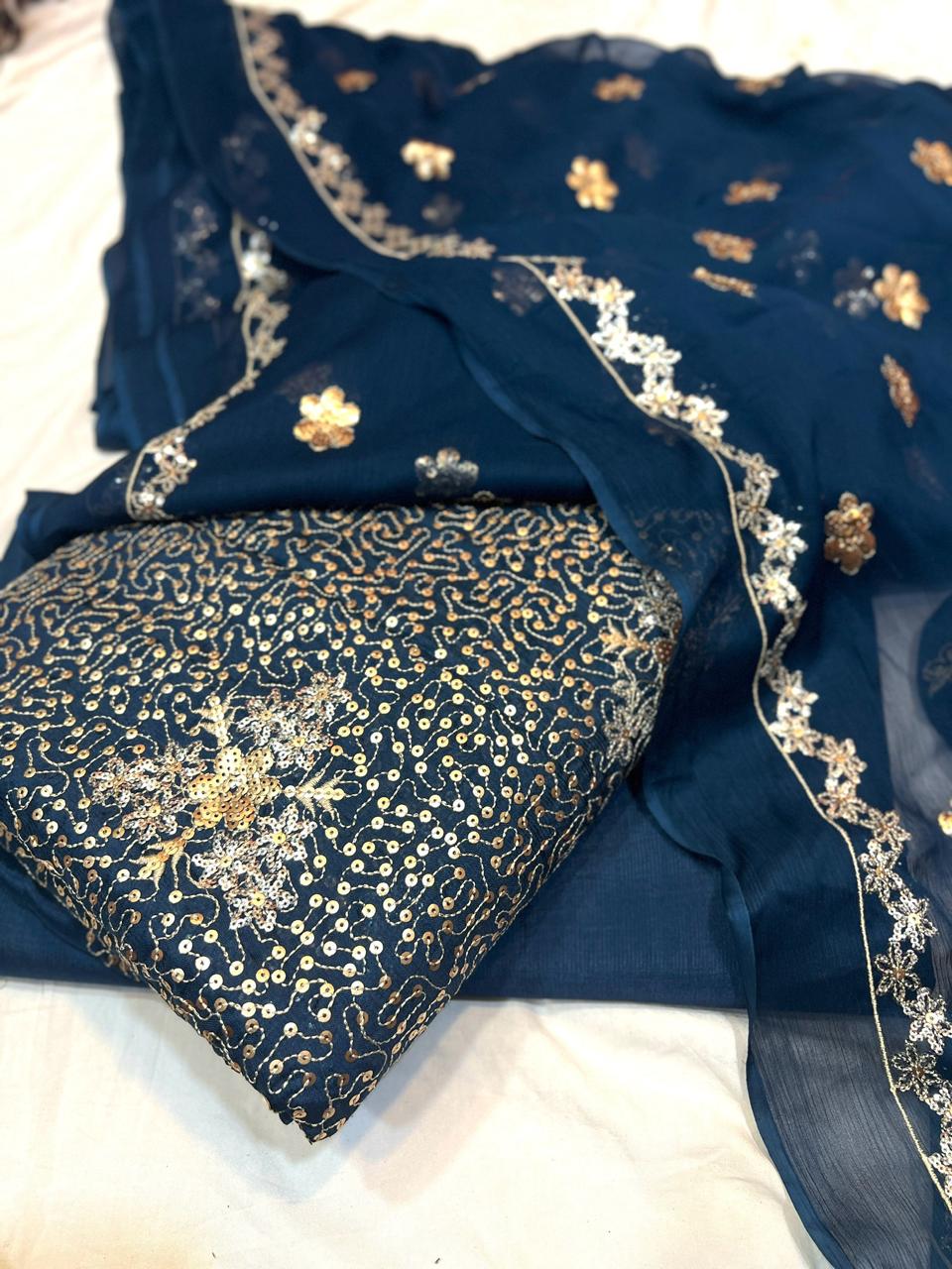 The Most Viral Twin Sequence Work Ensemble – Premium Pakistani Pure Raw Silk | Rs. 8,000