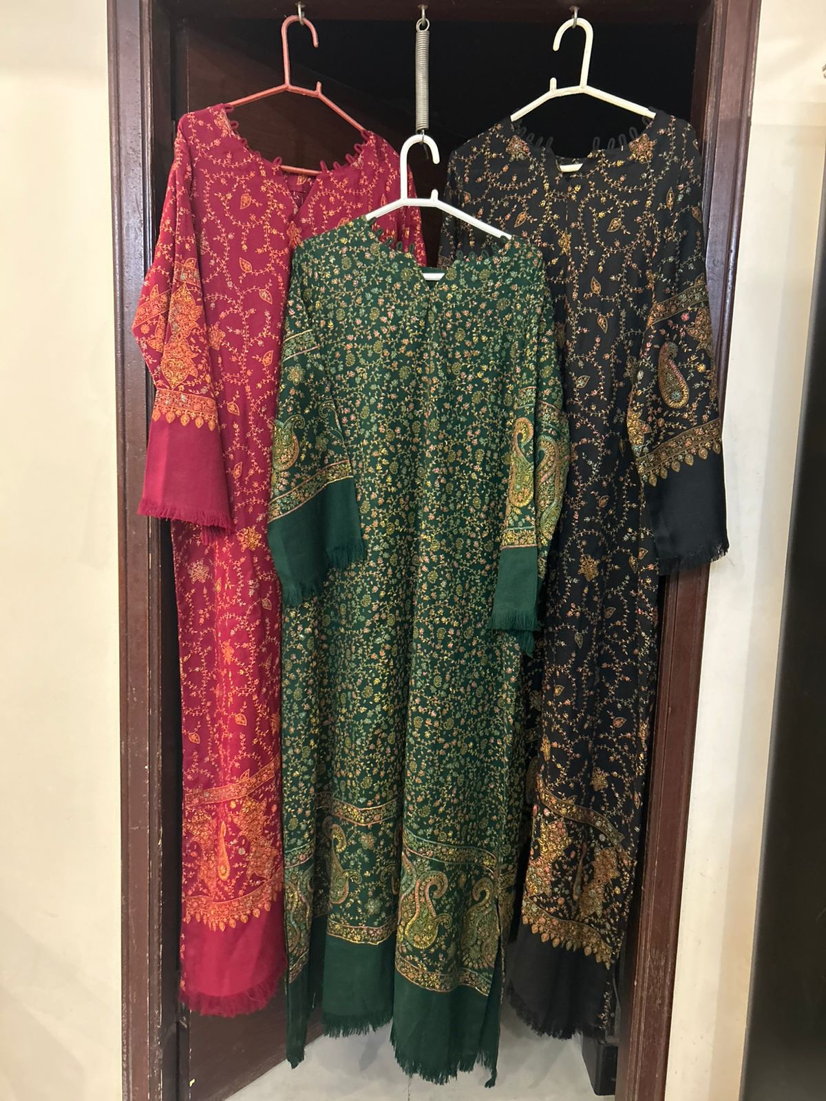 Luxury Stitched Pashmina Embroidered Kaftan – Available in S, M, L & XL